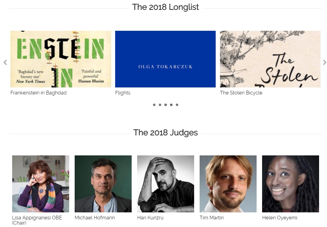 今年入圍長名單和評審名單。（翻攝英國曼布克國際獎官網）