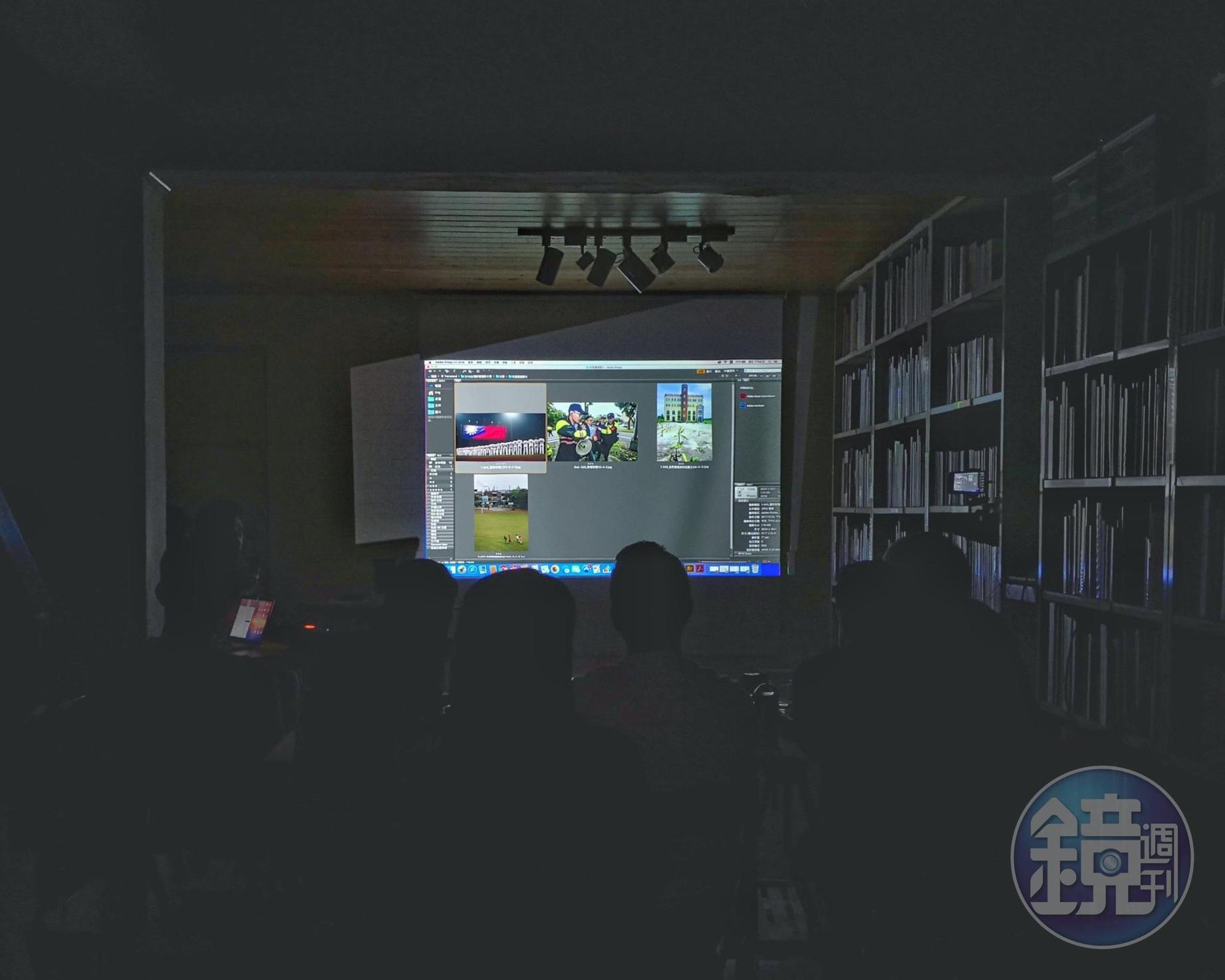 評審過程全程網路直播，過程透明評鑑嚴謹，作品眾多讓5位評審花了9小時，才選出優勝作品。（台灣新聞攝影研究會提供）