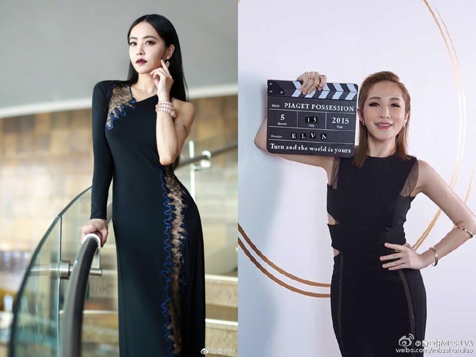 蔡依林（左）和蕭亞軒同期出道，原預定去年出專輯卻都延遲，今年也都莫名發怪病。（翻攝微博）