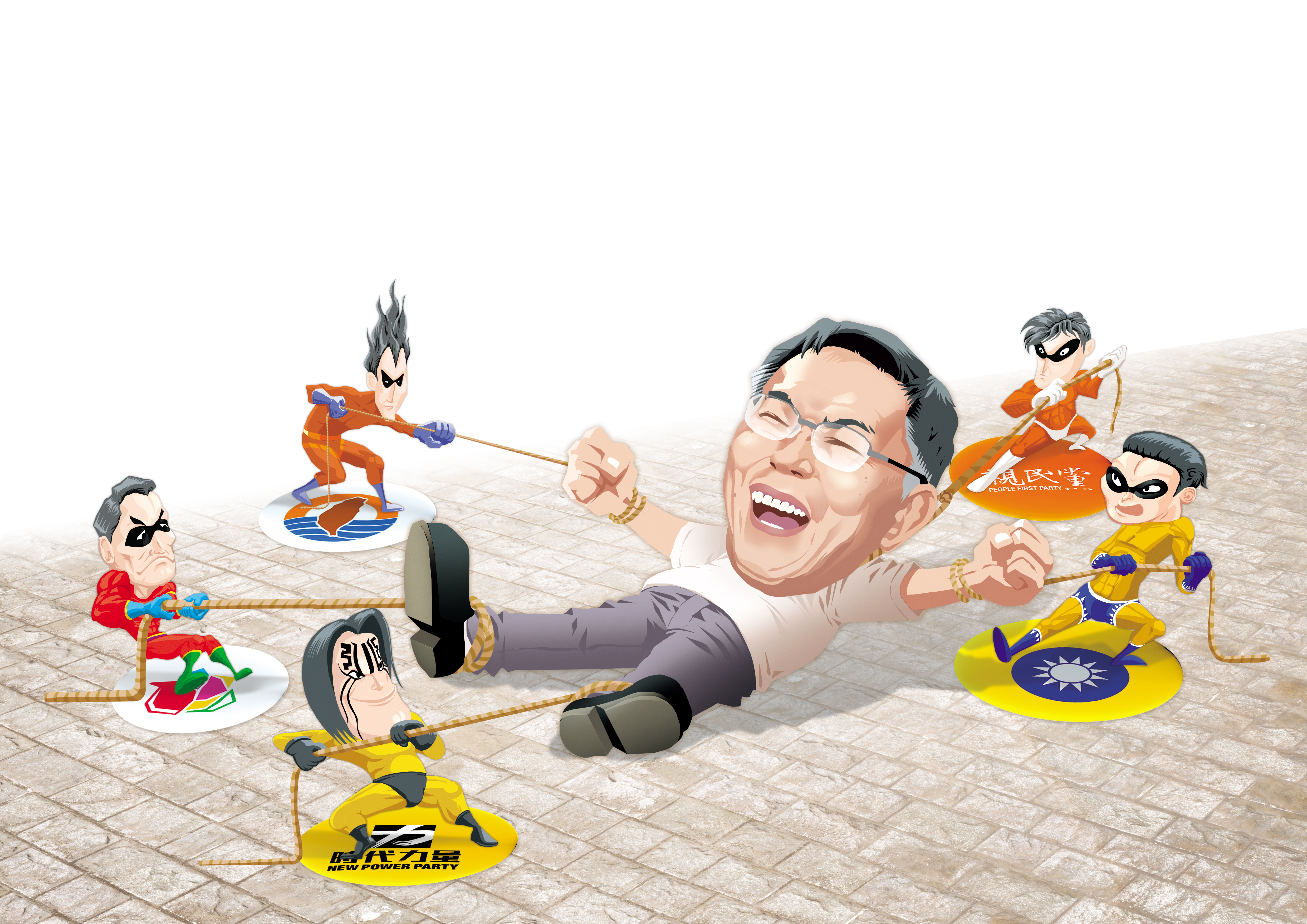 第三勢力小黨包括時代力量、社民黨、民國黨及親民黨，對柯P兩岸主張儘管褒貶不一，但都希望借助柯的高人氣拉抬選情。