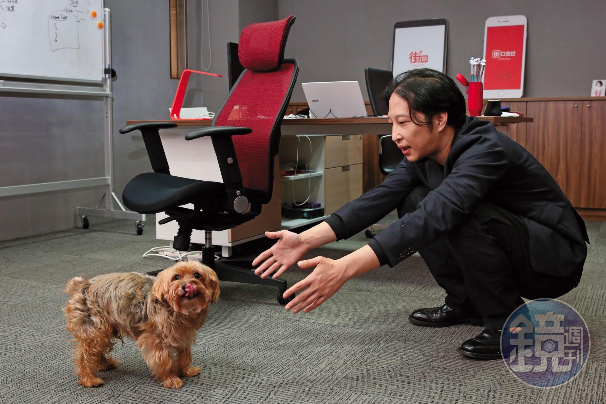 碰上愛犬，冷靜的胡亦嘉難得出現少男心。