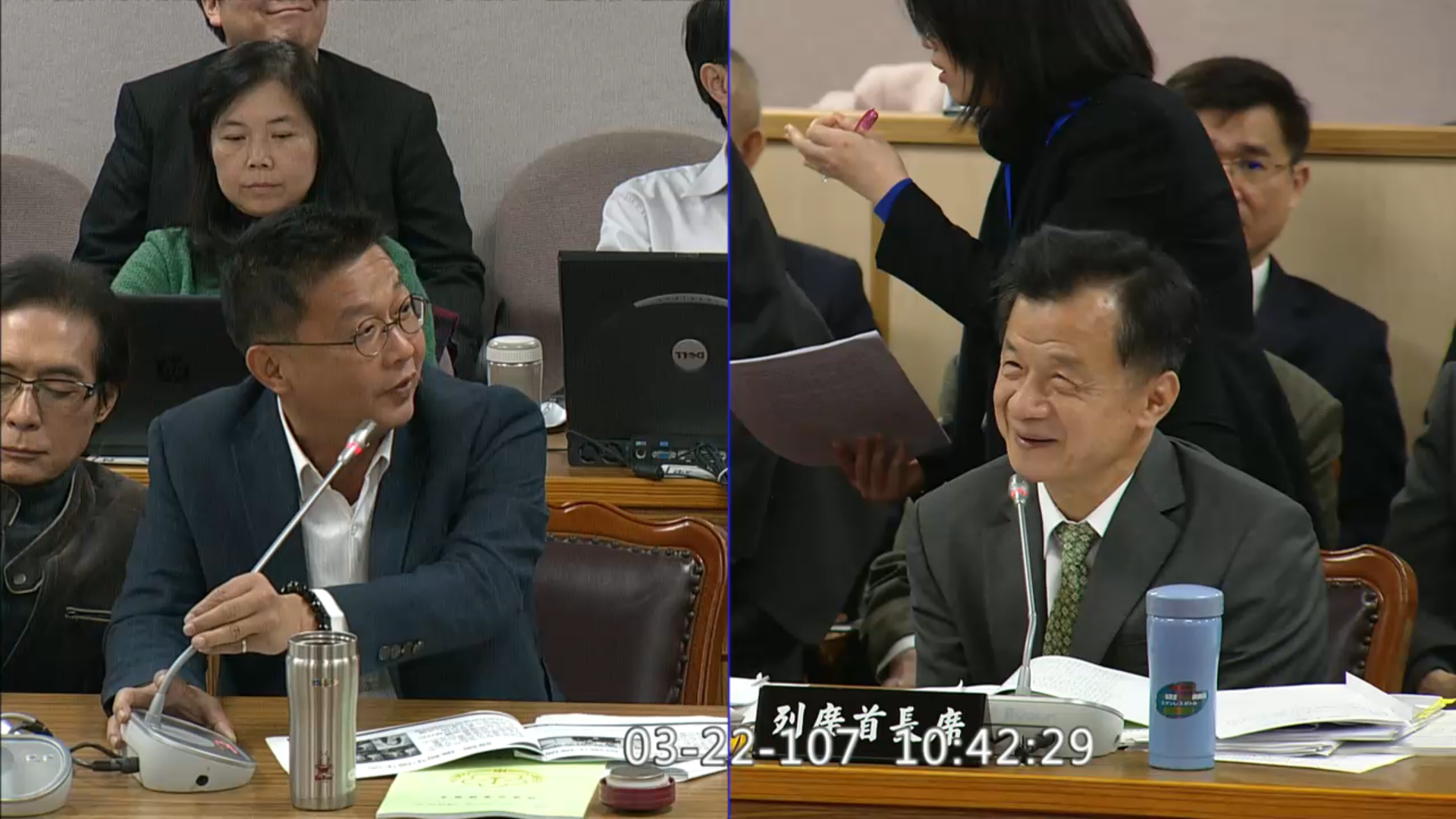 民進黨立委許智傑質詢法務部邱太三時,呼籲拍攝台版「機智牢房生活」。(翻攝立法院iVod)