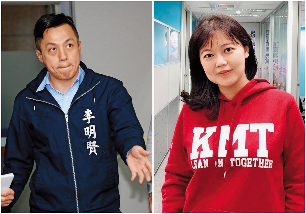 吳敦義、郝龍斌為了嫡系子弟兵在北市議員初選，2人火藥味十足。圖左為吳敦義子弟兵、國民黨文傳會主委李明賢；圖右為郝辦主任游淑慧。