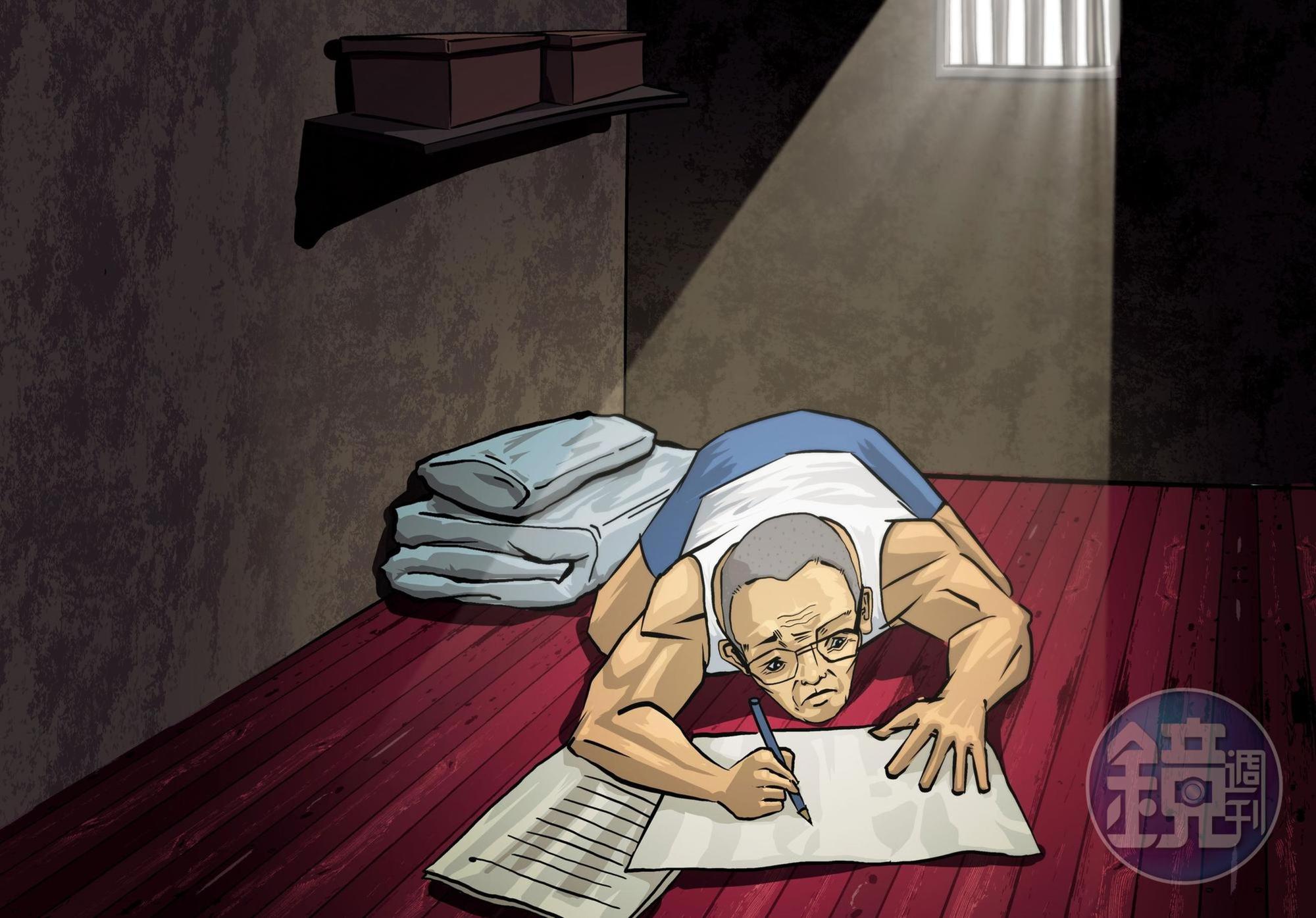 許姓受刑人充當槍手，白天上工廠，晚上回舍房趴著寫論文。