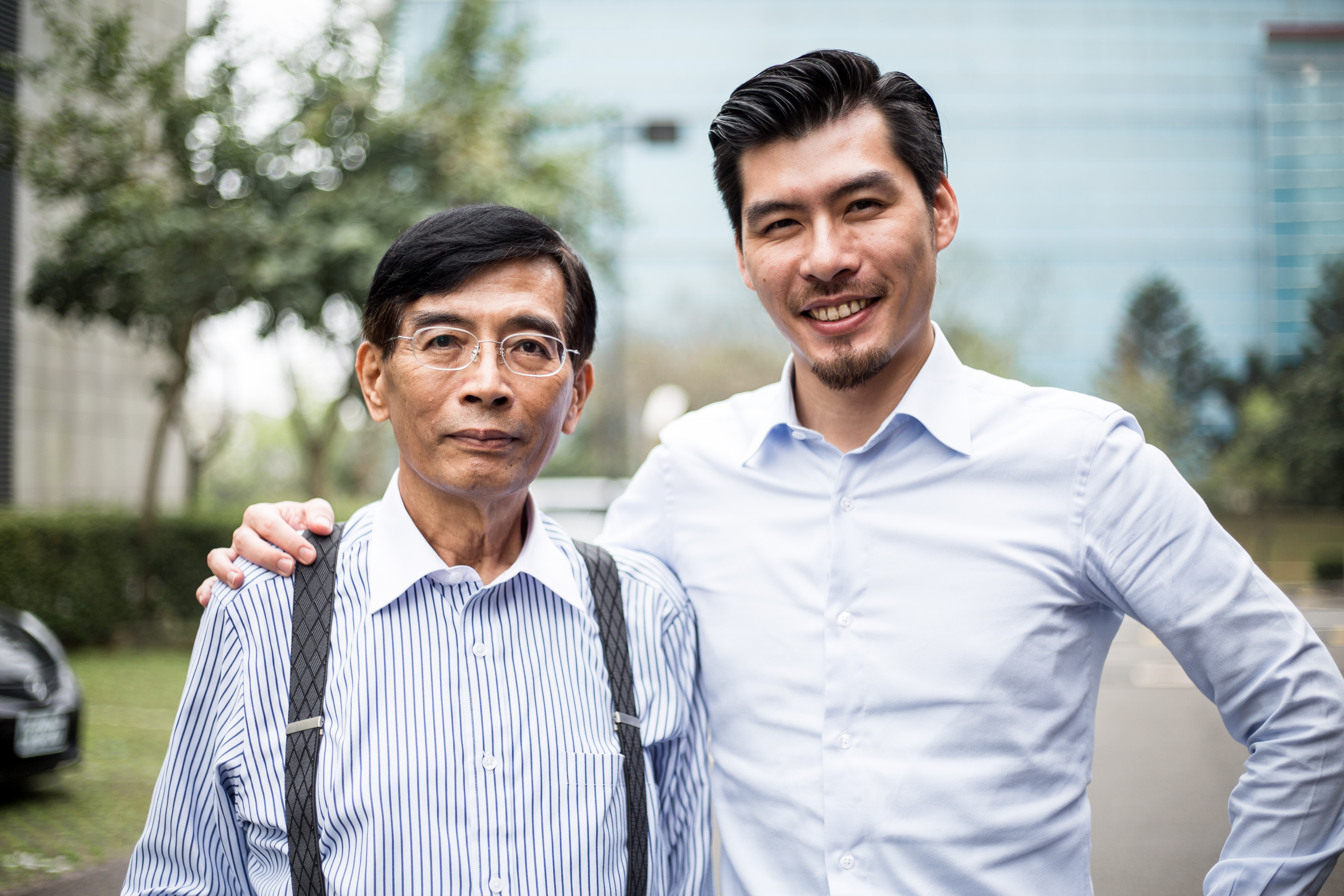 萬達光董事長葉恒銘（左）以兒子葉俊瑋為傲，葉俊瑋對父親也滿是崇拜，父子倆感情好。