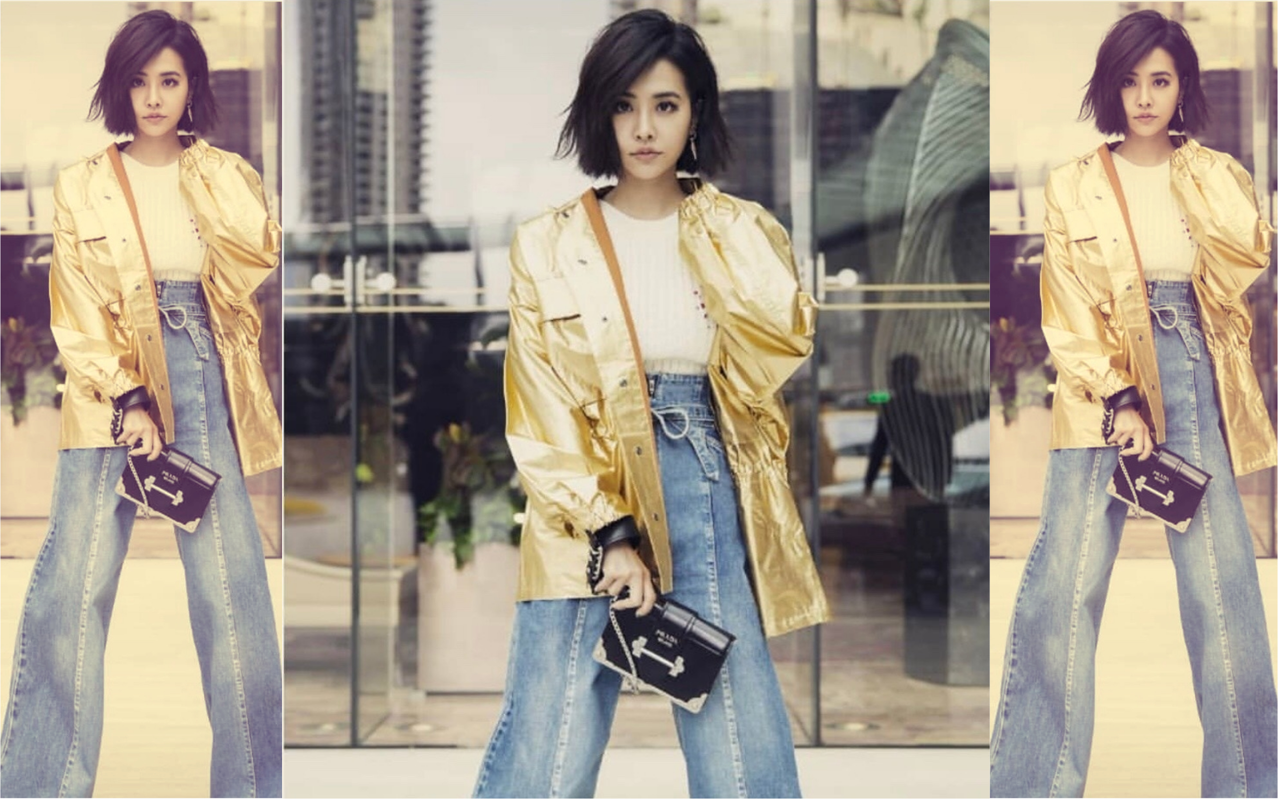 蔡依林穿高腰牛仔褲，秀出十頭身的絕佳比例。（翻攝自IG）