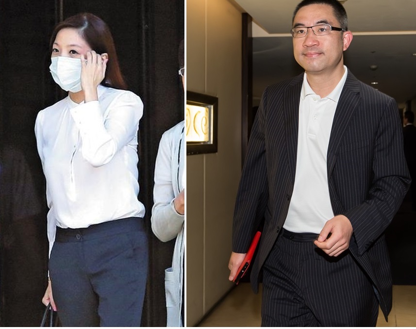 寒舍餐旅集團少東蔡伯府（右），與妻子黃閔暄（左）傳出不合，竟涉嫌傳訊息恐嚇妻子的大哥。