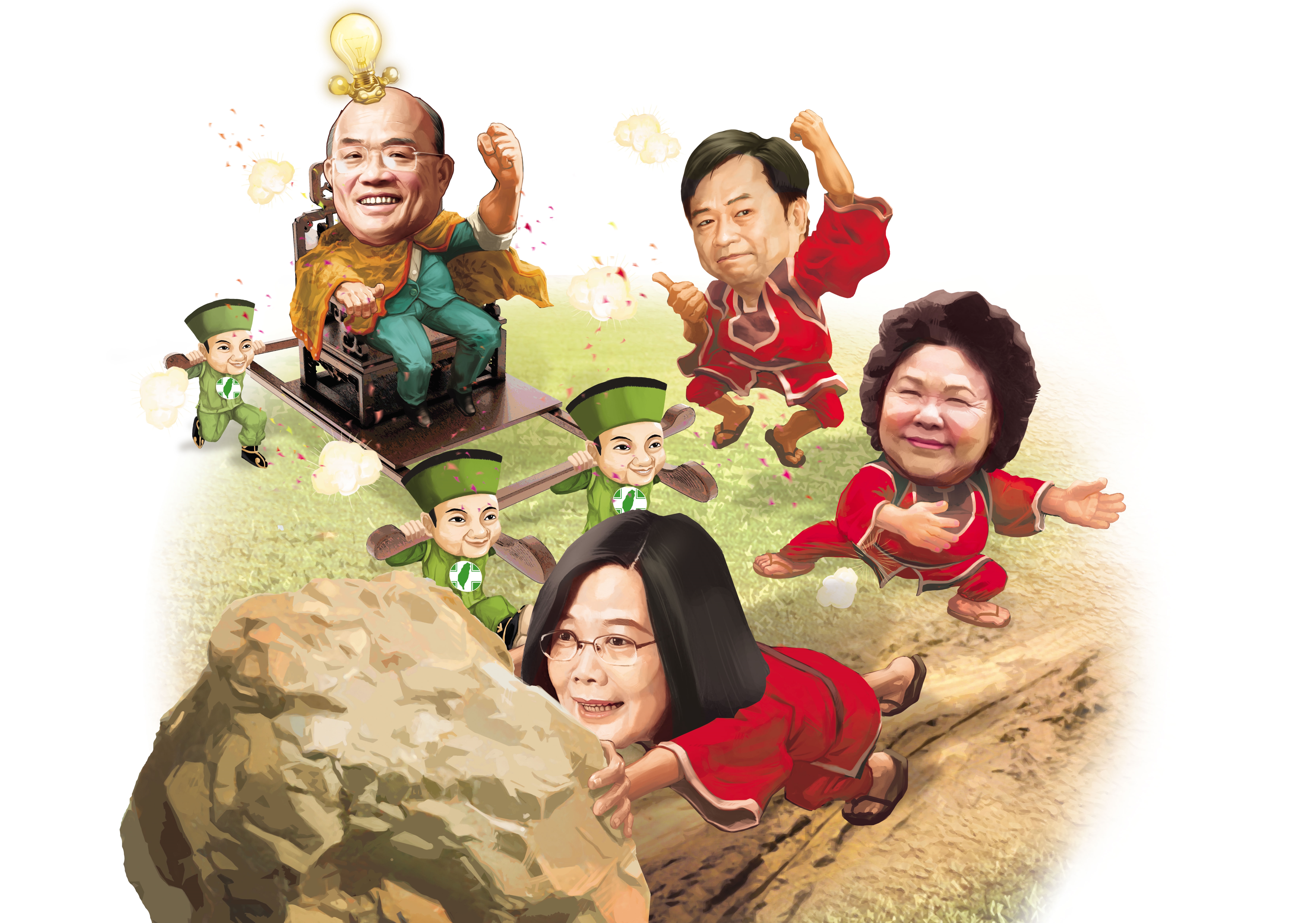 總統蔡英文為鋪連任之路，積極促成前行政院長蘇貞昌參選新北市長，高雄市長陳菊與民進黨選對會召集人林錫耀都是居間穿梭的關鍵角色。