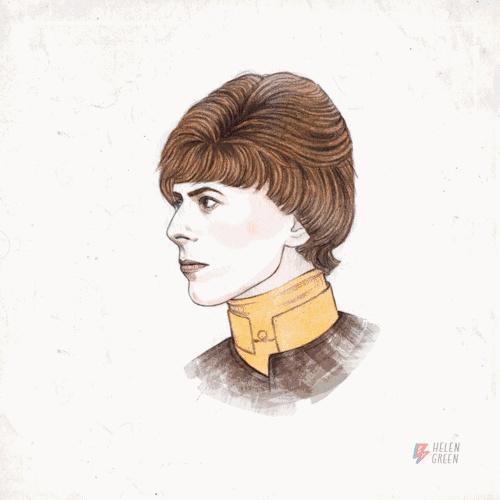 藝術家 Helen Green 為紀念傳奇搖滾樂手 David Bowie 設計的GIF,廣為流傳,但她在社交網路上並未獲得任何報酬。