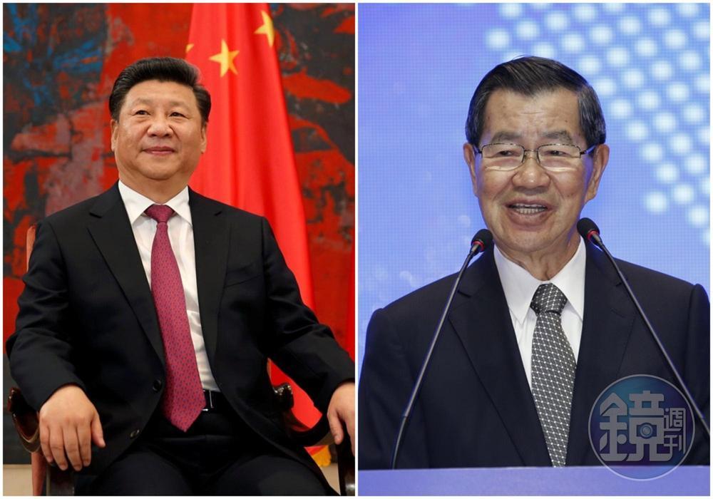 博鰲亞洲論壇2018年年會8日至11日在中國海南博鰲舉行，蕭萬長（右）率領台灣企業家代表團參與。（左圖翻攝自大華網）