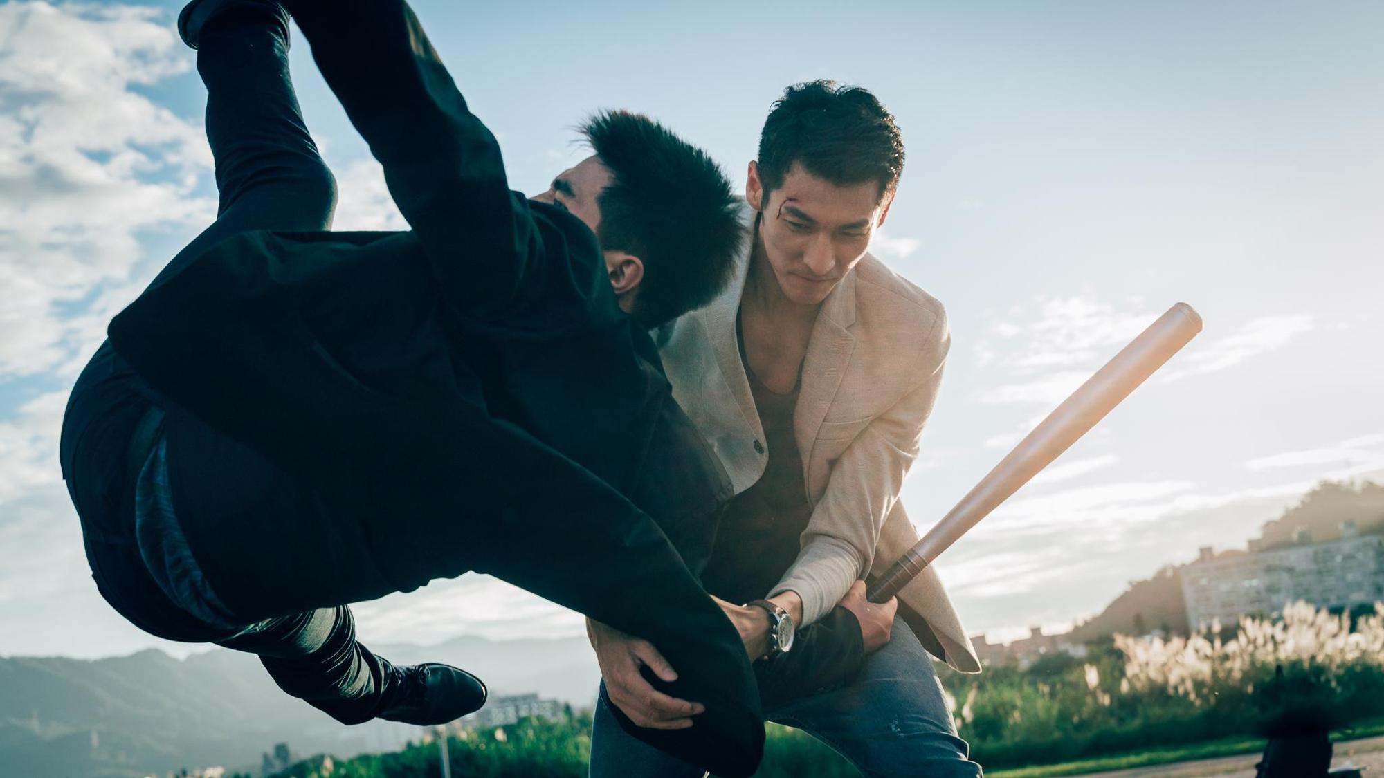 郭鑫在戲中有打鬥戲。（歐銻銻娛樂提供）