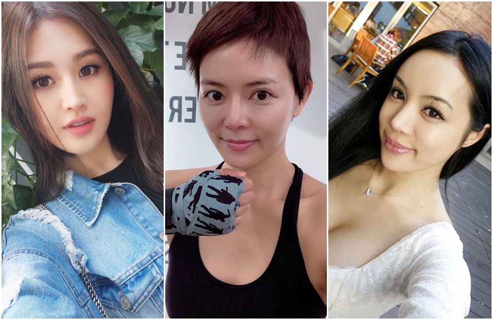 演藝圈有不少性感女星也曾為了另一半穿上衣服，左起林葦茹、劉香慈、林韋伶。