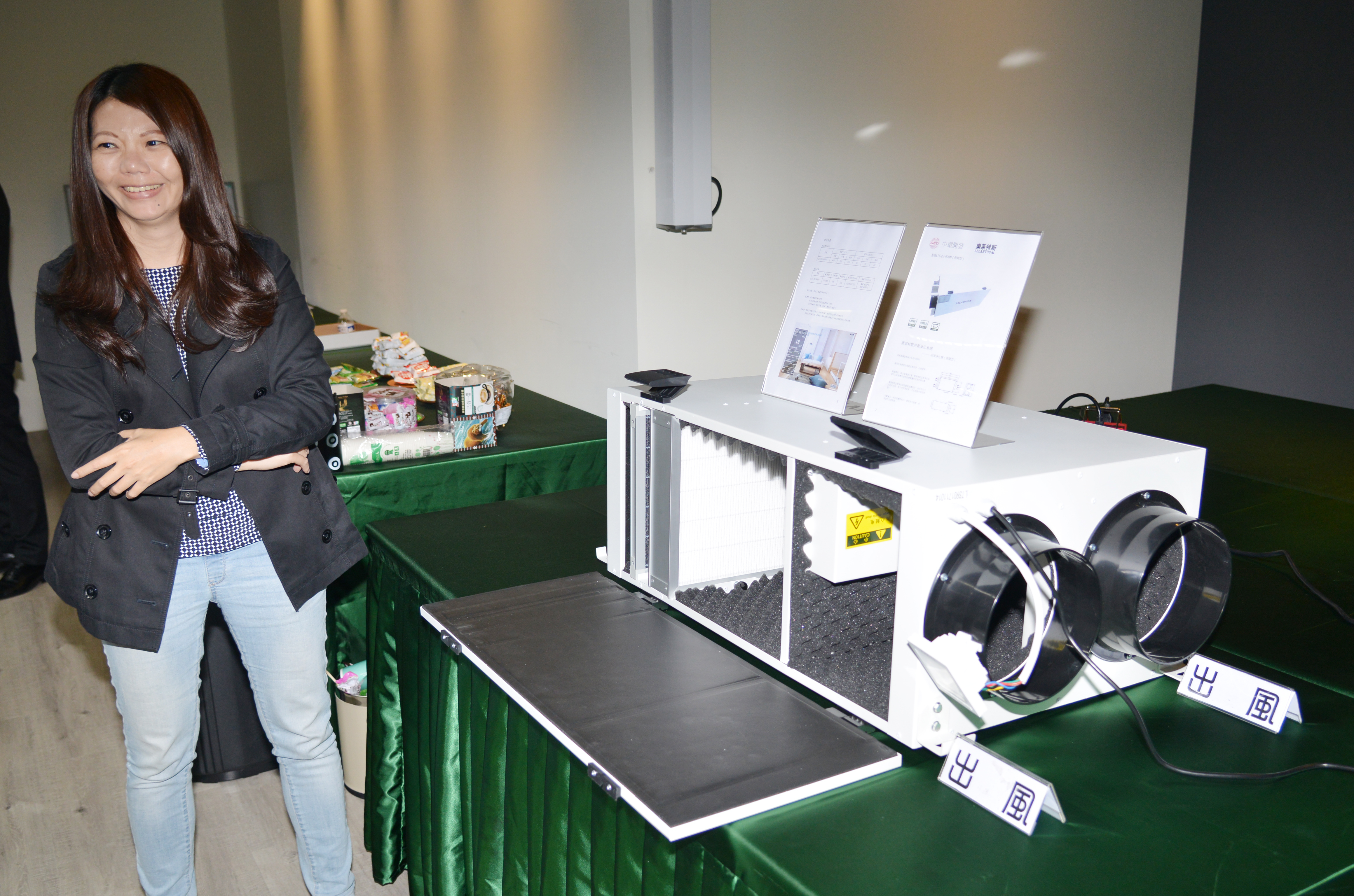 中電引進新風空氣清淨系統，透過多重濾網，過濾大面積室內新鮮空氣。（中電提供）