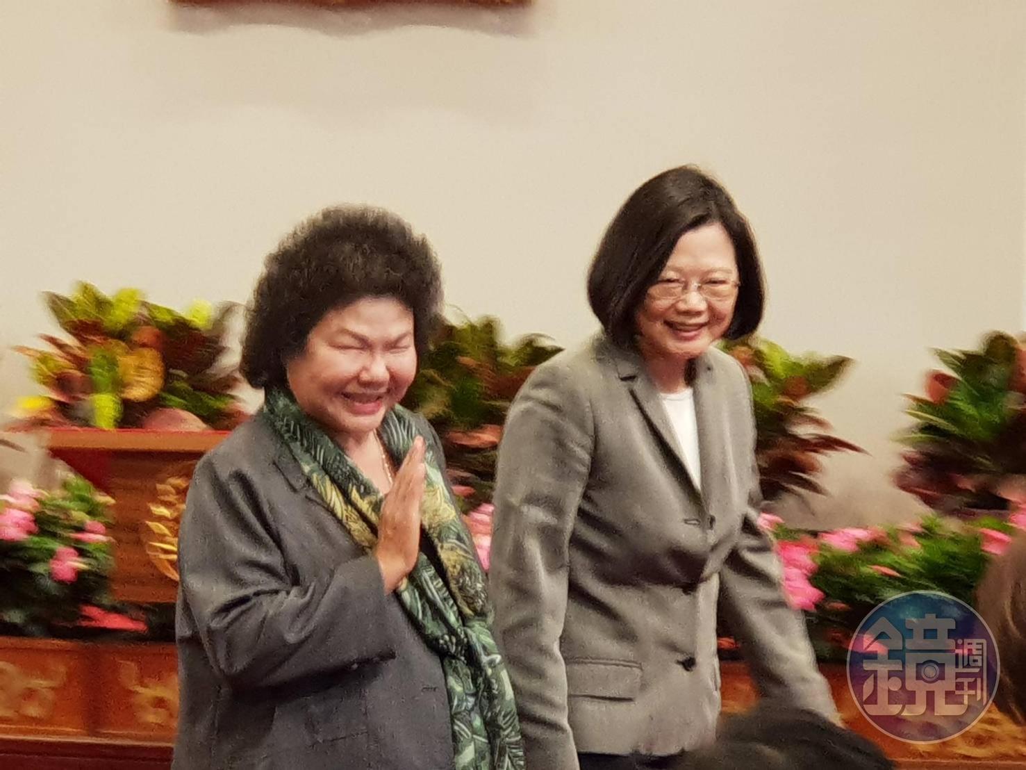 蔡英文在今日宣布茶會表示,原本「菊姐」另有生涯規畫,十分感謝在她改革的關鍵時刻願意擔任新職務。