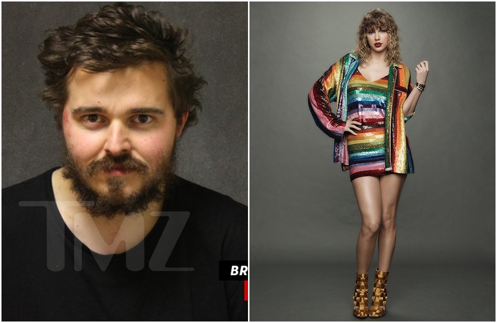 26歲瘋狂歌迷布魯斯（左，翻攝自TMZ）不僅為了泰勒絲（右，翻攝自泰勒絲IG）搶銀行，還把錢丟進她家圍牆想送給她。