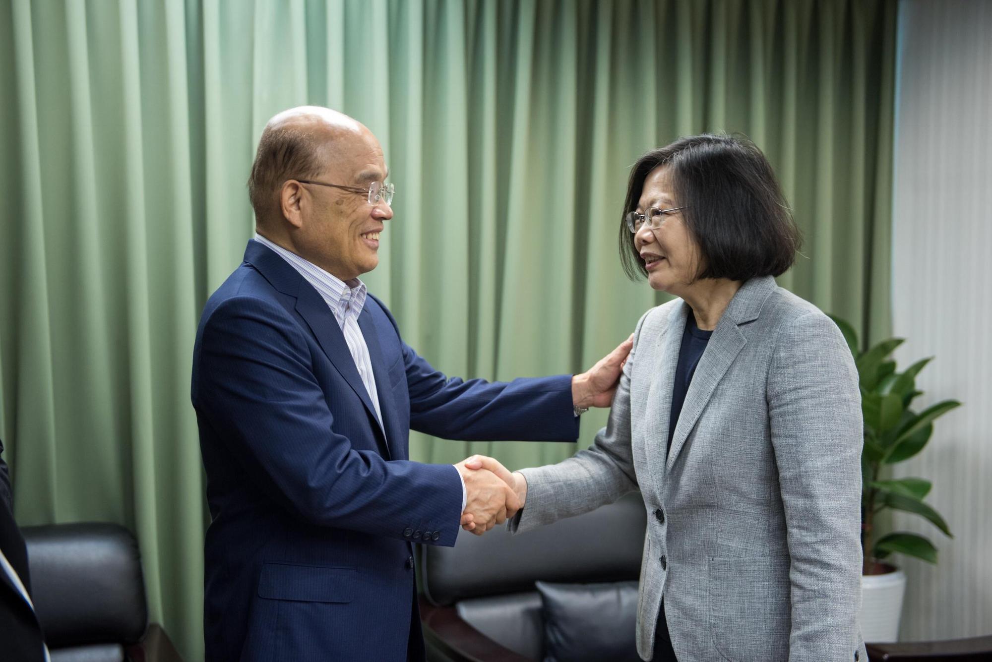 蘇貞昌今到民進黨中央黨部與蔡英文會面。（民進黨提供）