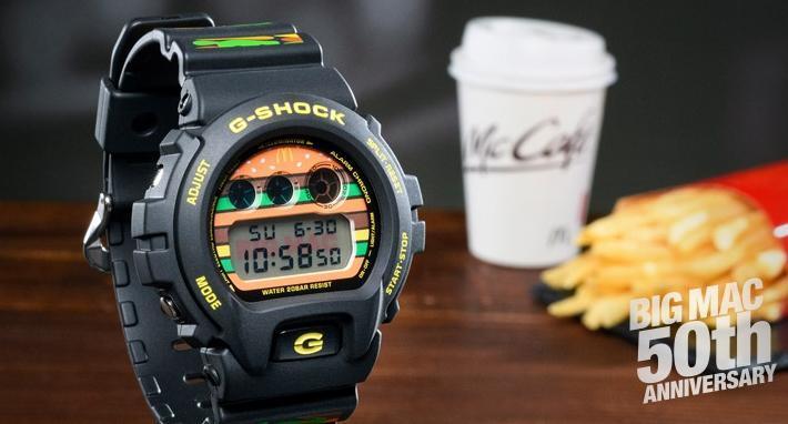 卡西歐G-Shock系列手錶為慶祝誕生35週年,與適逢大麥克推出50週年的麥當勞推出聯名紀念錶。