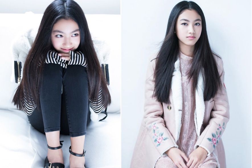 任達華和名模琦琦育有13歲女兒Ella，因為有雙逆天長腿，被香港網友鼓吹可以當明星。（翻攝網路）