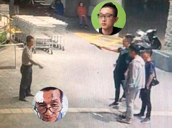 大伯陳文顓(左)與姪子歸零(右)在連鎖美式賣場狹路相逢,雙方互亮尖刀比劃叫囂,竟演變成街頭砍人案件。 (讀者提供)