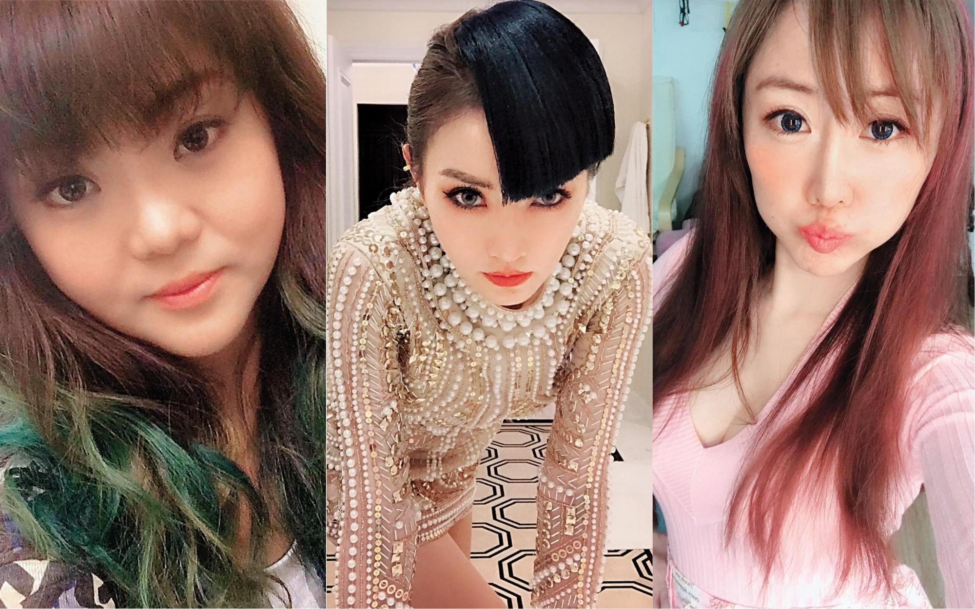 未婚生子的她們至今都不願透露生父身份。左起：Ruby盧春如、謝金燕、網紅T妹。