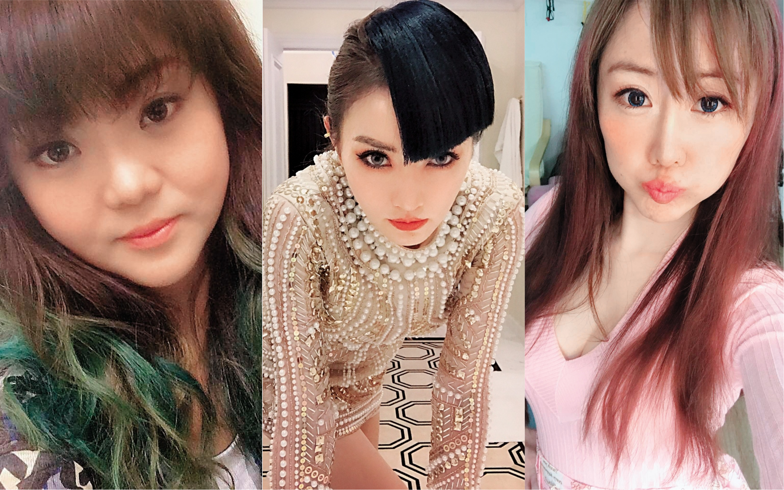 未婚生子的她們至今都不願透露生父身份。左起：Ruby盧春如、謝金燕、網紅T妹。