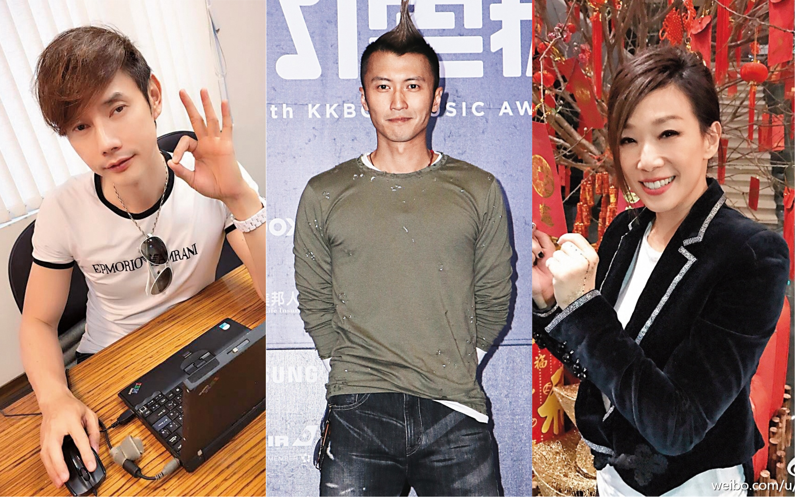 左起：包偉銘、謝霆鋒、林憶蓮。