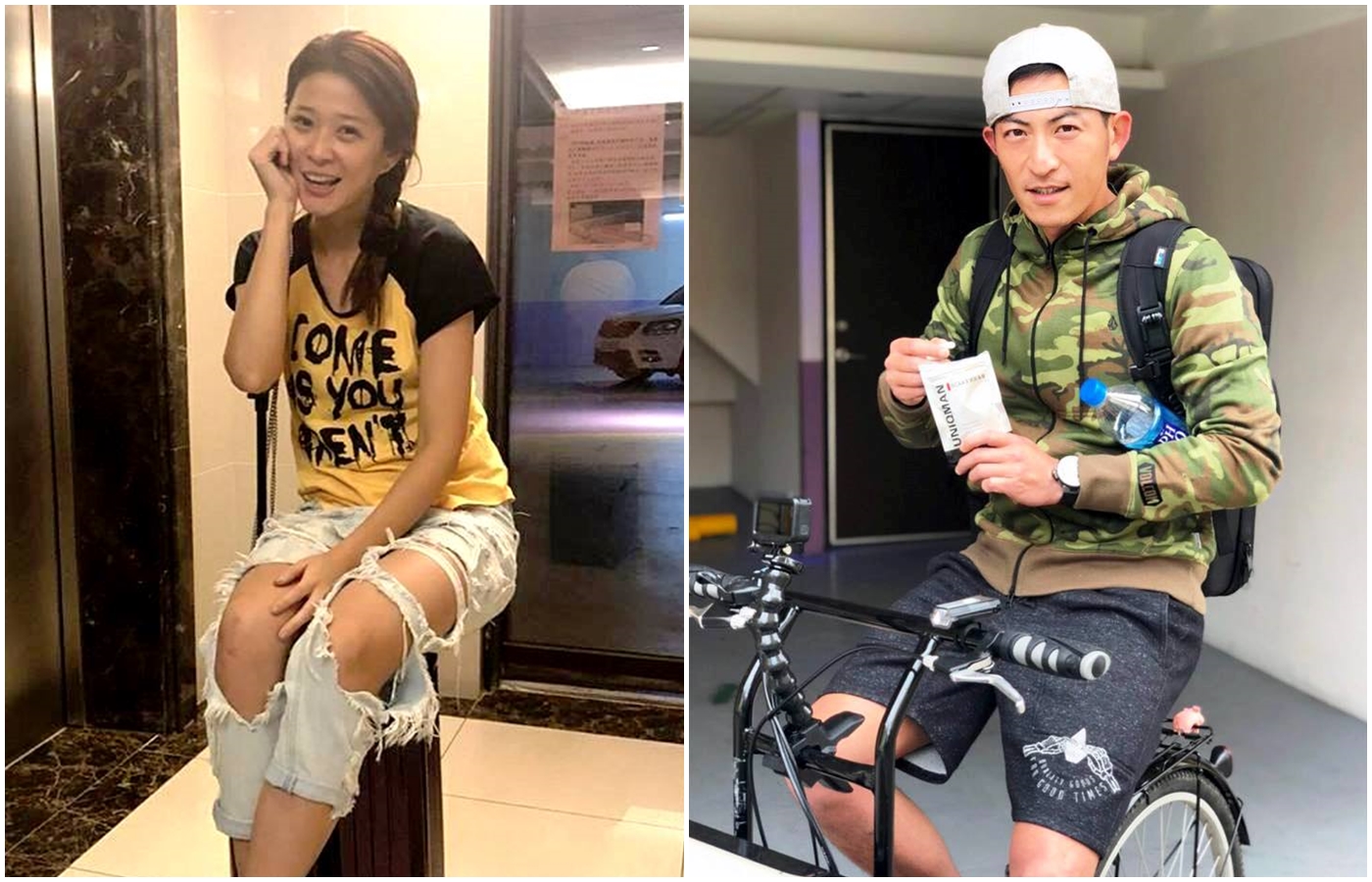 李燕（左）與趙駿亞（右）被爆相戀並同遊峇里島，但兩人不認戀情。（翻攝自李燕、趙駿亞臉書）