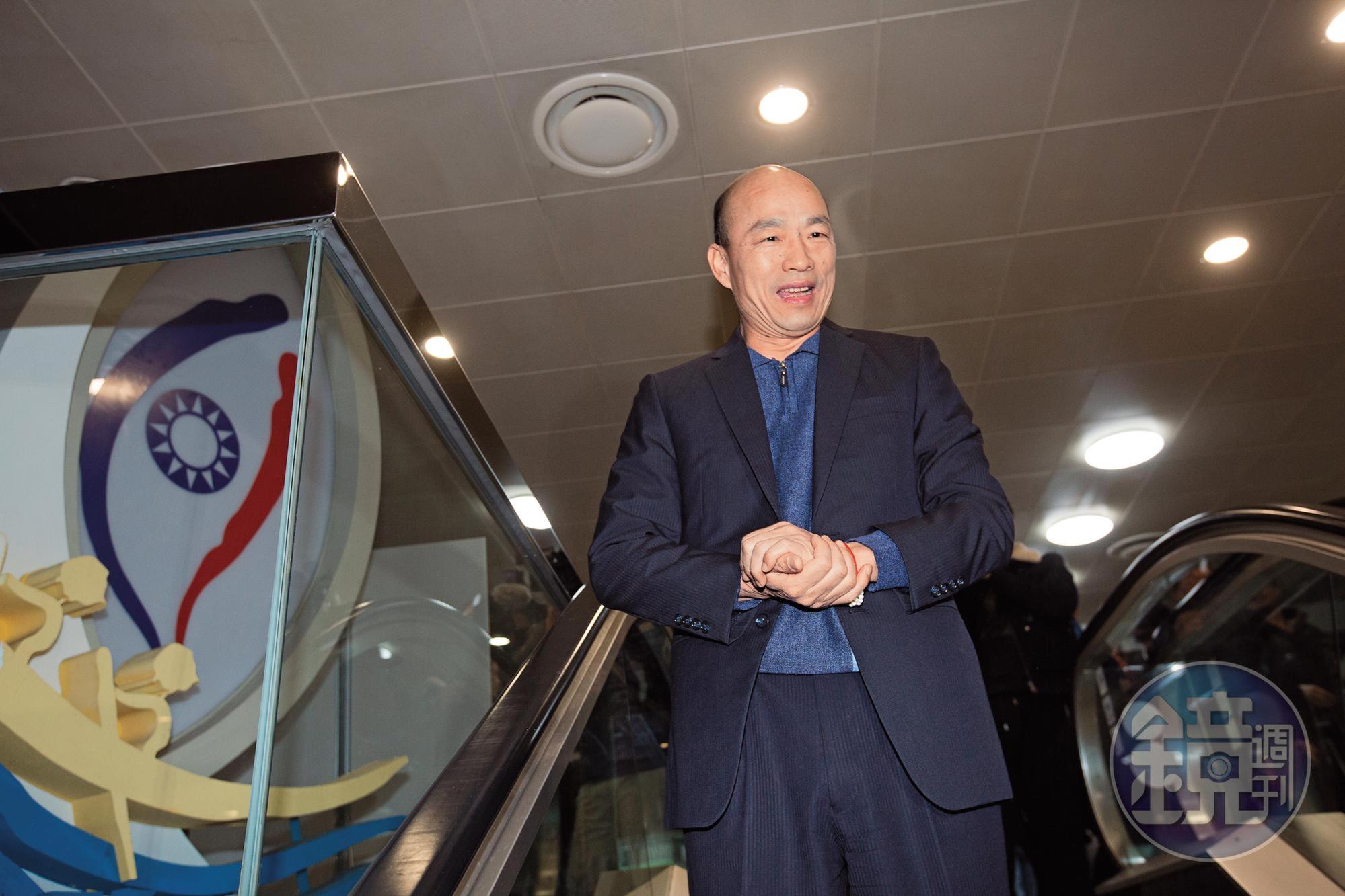 表態參選高雄市長的韓國瑜(圖)日前曾邀侯友宜幫忙站台,侯欣然答應,且認為2人應可擦出不少選戰話題。