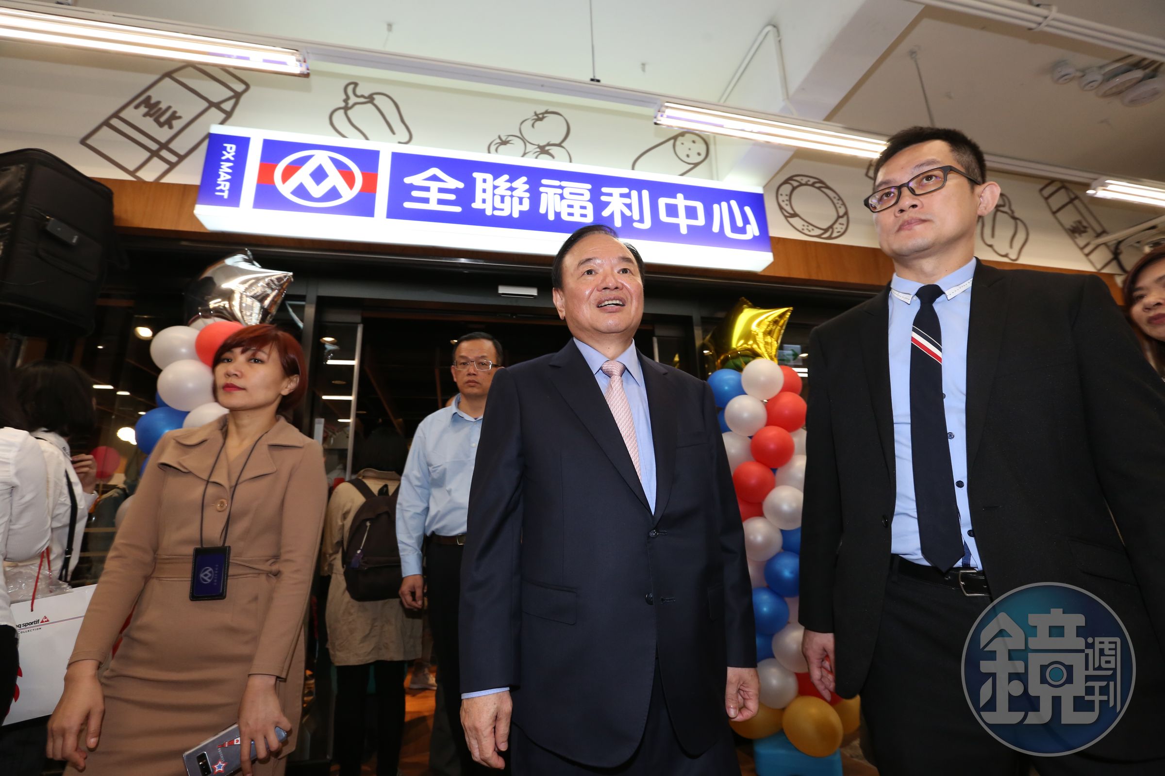 全聯新莊輔大店開幕，林敏雄也到現場巡視營運狀況。