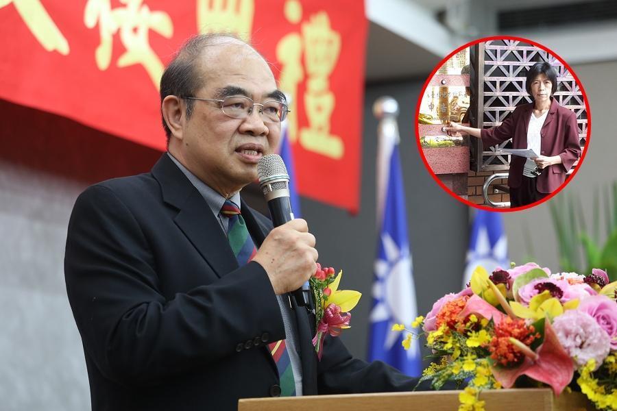 新任教育部長吳茂昆上任第一天,就被先前任職的東華大學教授王純娟(紅圈者)點名假藉職權,連續3年詐領該校「講座獎助金」。(教育部提供)