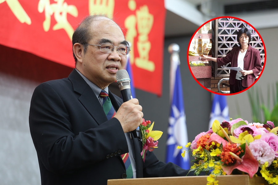 新任教育部長吳茂昆上任第一天，就被先前任職的東華大學教授王純娟（紅圈者）點名假藉職權，連續3年詐領該校「講座獎助金」。（教育部提供）