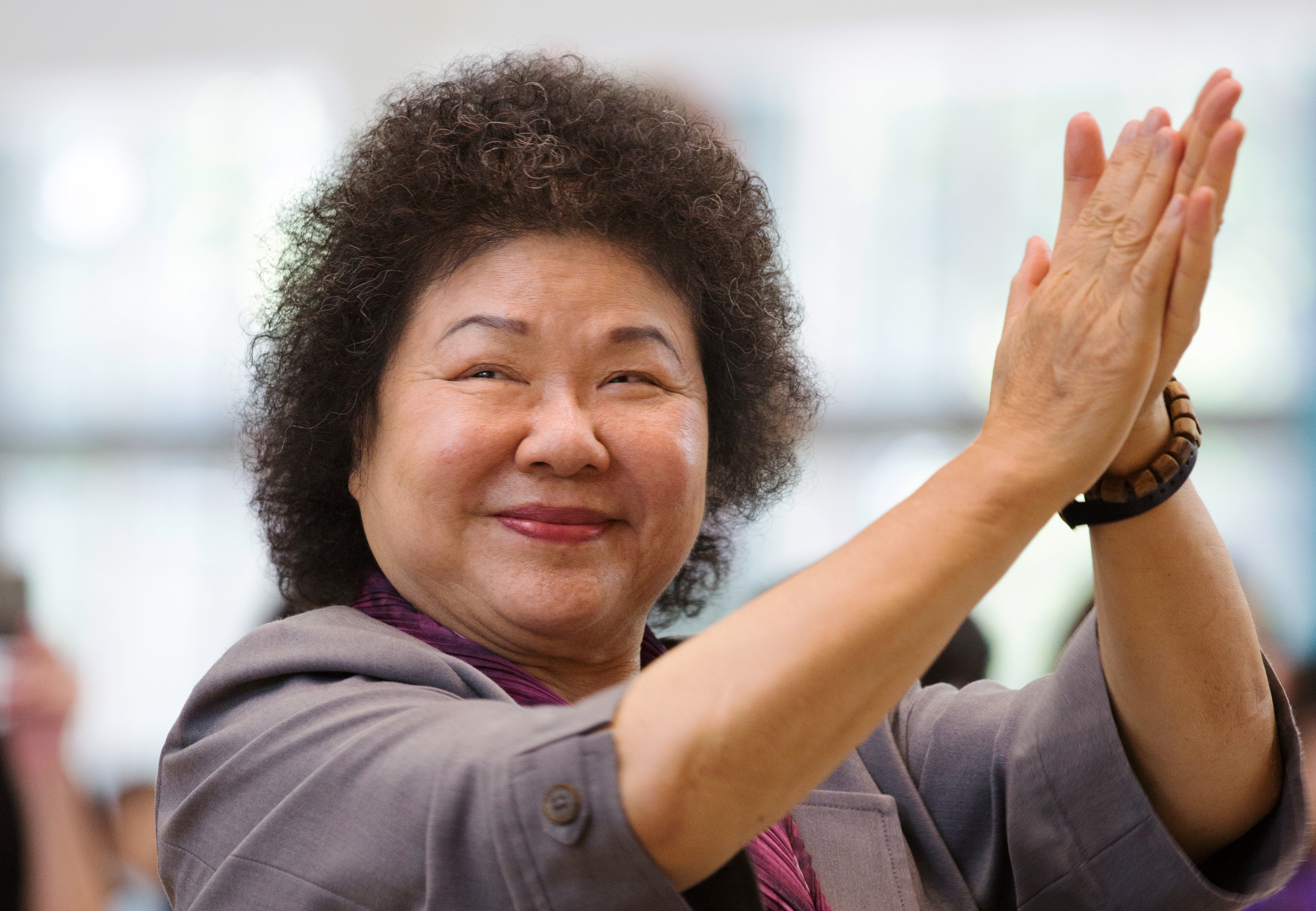 總統蔡英文今天與媒體茶敘時表示，陳菊（圖）接任蘇貞昌競選新北市長的競選總部主委也不是沒有前例。