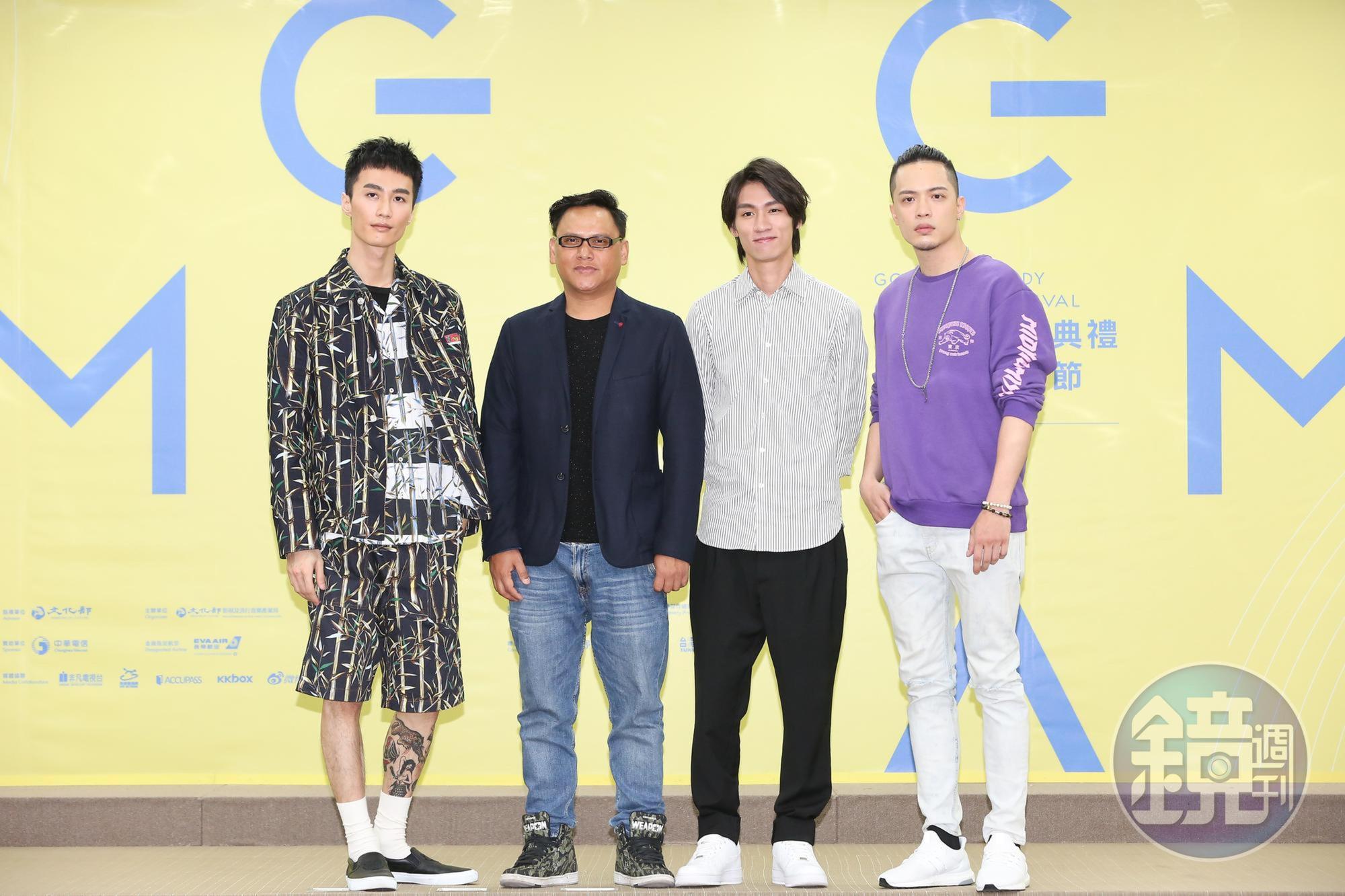 李英宏、桑布伊、柯智棠及J.Sheon出席2018GMA金曲系列活動起跑記者會。
