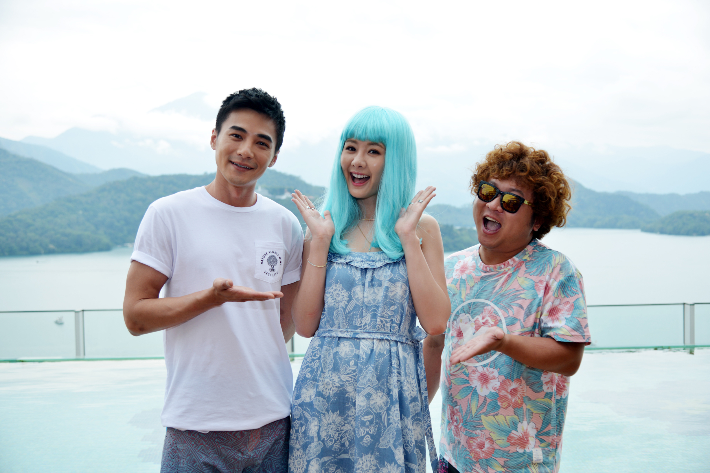 是元介及安心亞是第一次到日月潭，被納豆笑有夠俗。（mm2滿滿額娛樂提供）