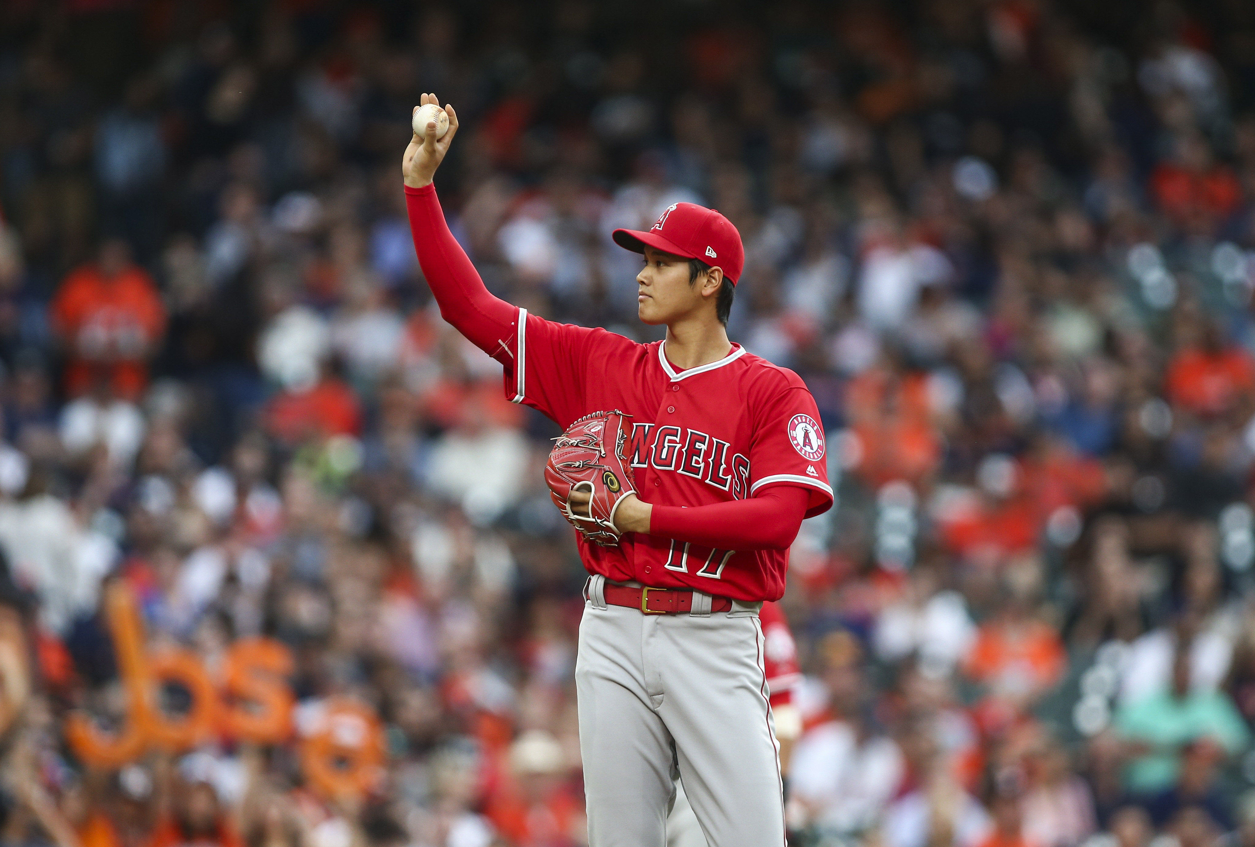 身為大聯盟菜鳥，大谷翔平今天連續兩次三振去年美聯MVP Altuve，今天雖與勝投擦身而過，下一場出戰金鶯也許有機會「ShoTime」。（東方IC）