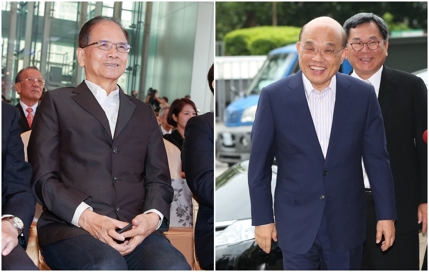 蘇貞昌（右）將在明（26）日上午拜會前行政院長游錫堃（左）。