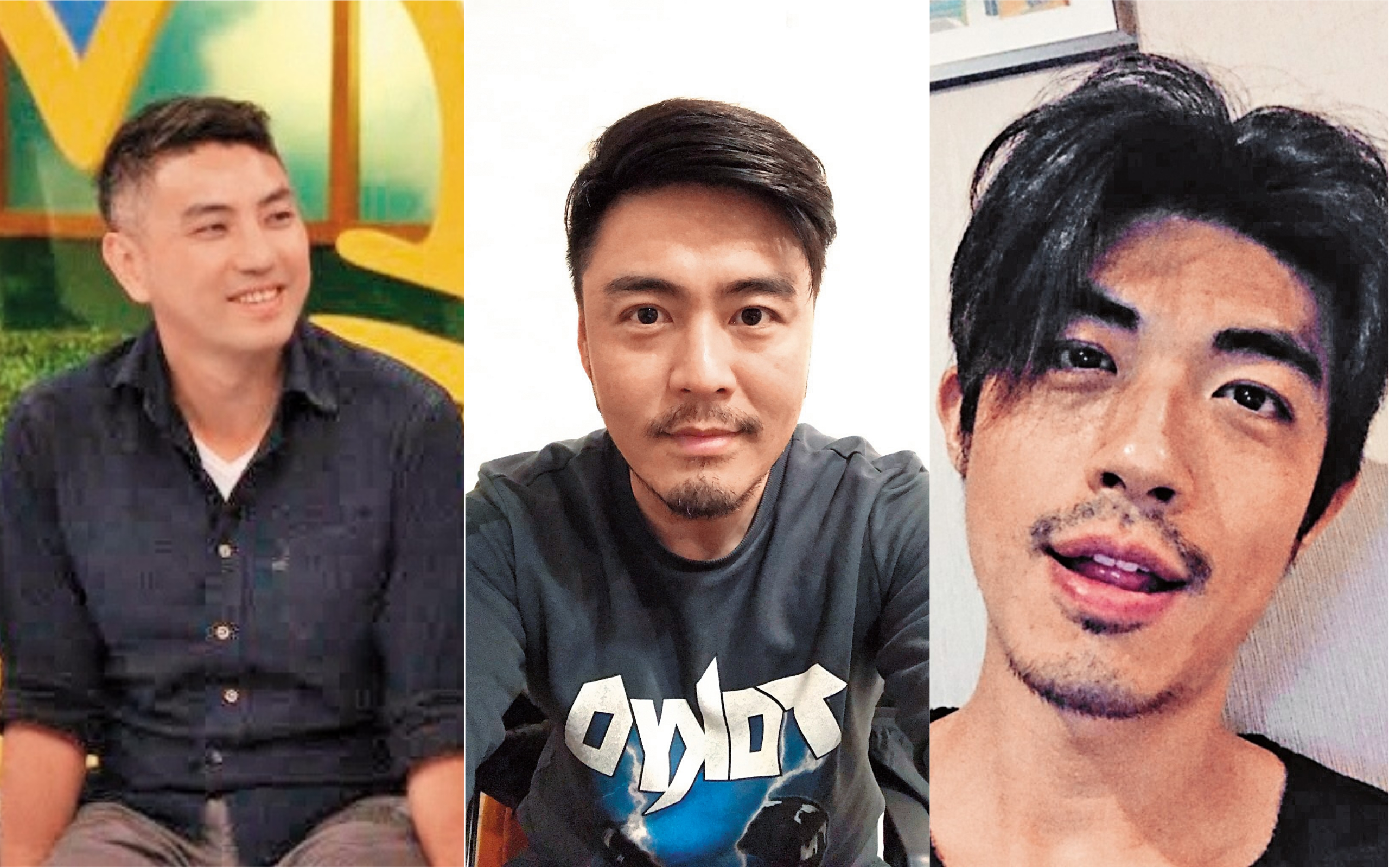 左起:詹仁雄、劉至翰、梁正群都是有過一次失敗婚姻,再努力經營下段婚姻的圈內男子。