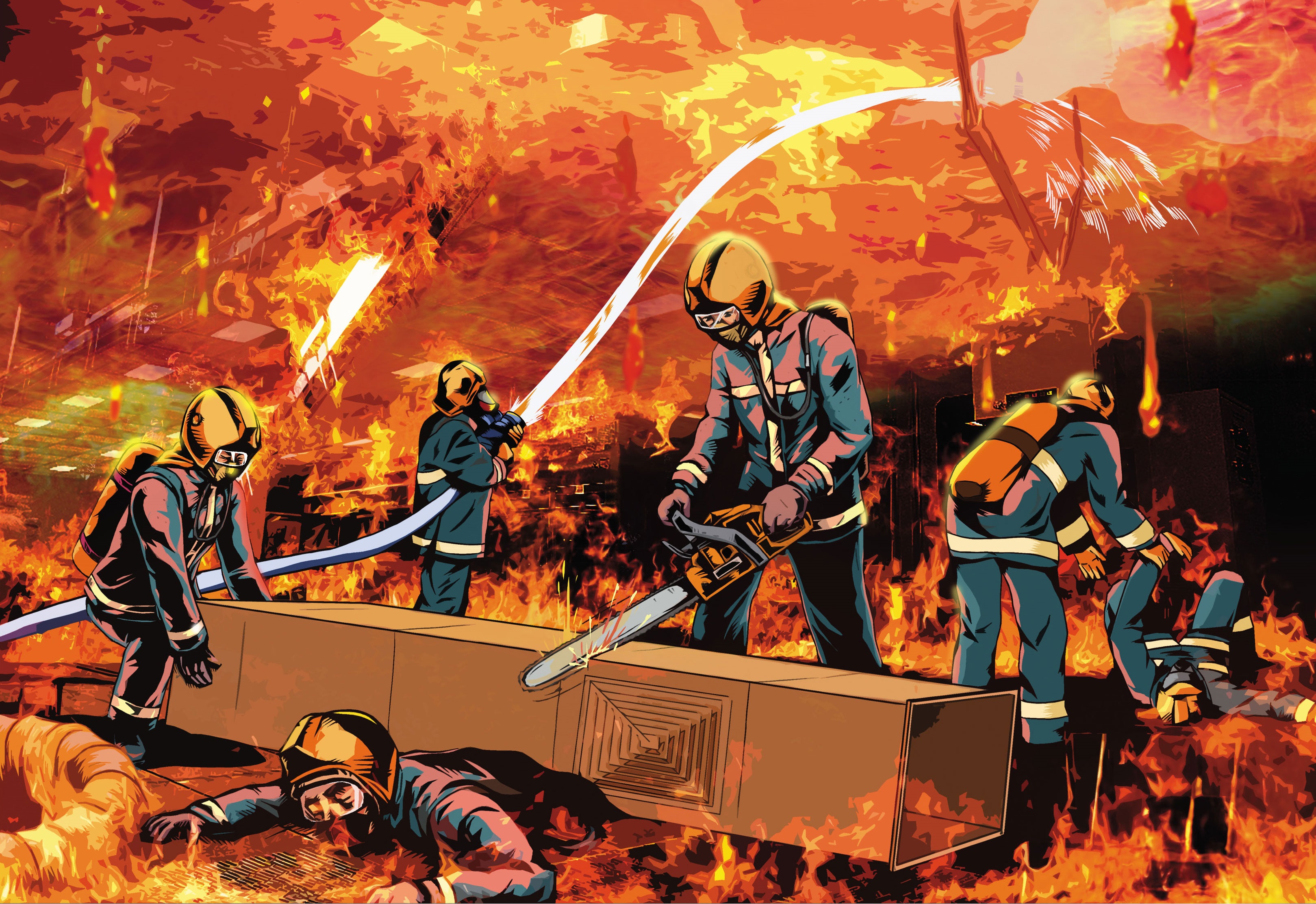 平鎮敬鵬工廠發生火災，4樓存放大量柴油，強烈火流導致高樓層的機具從天而降，壓傷6名消防員，導致5死1重傷的悲劇。