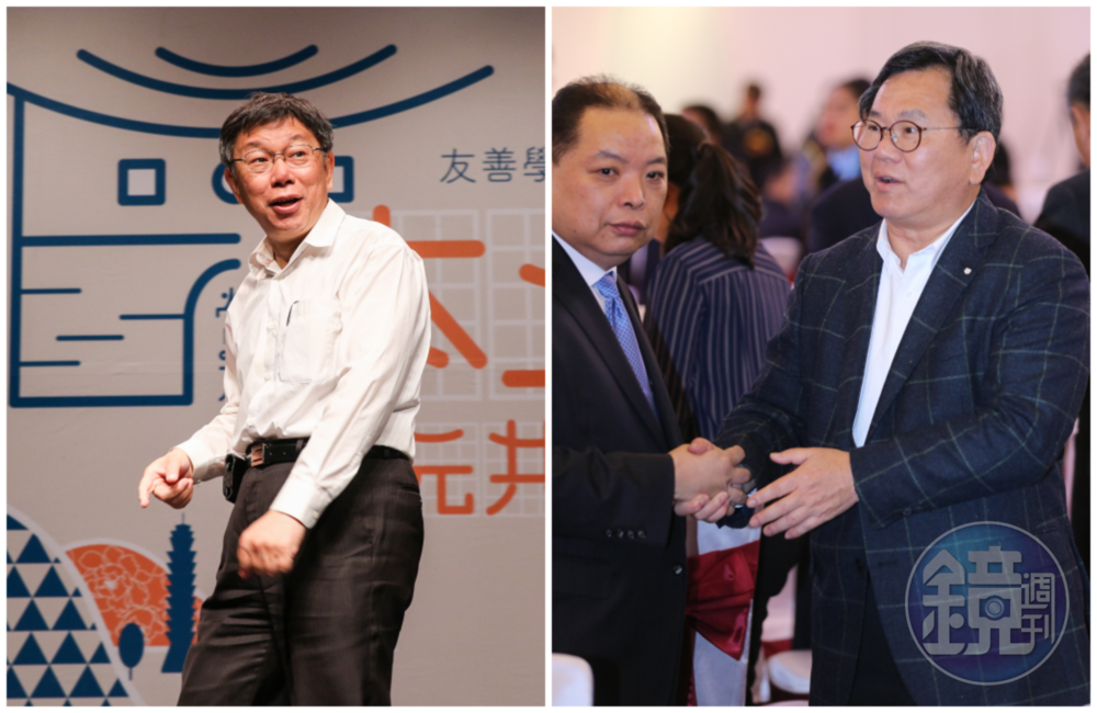 民進黨台北市黨部主委黃承國(右圖左)證實,昨晚與選對會召集人陳明文(右圖右)等人夜會柯文哲。