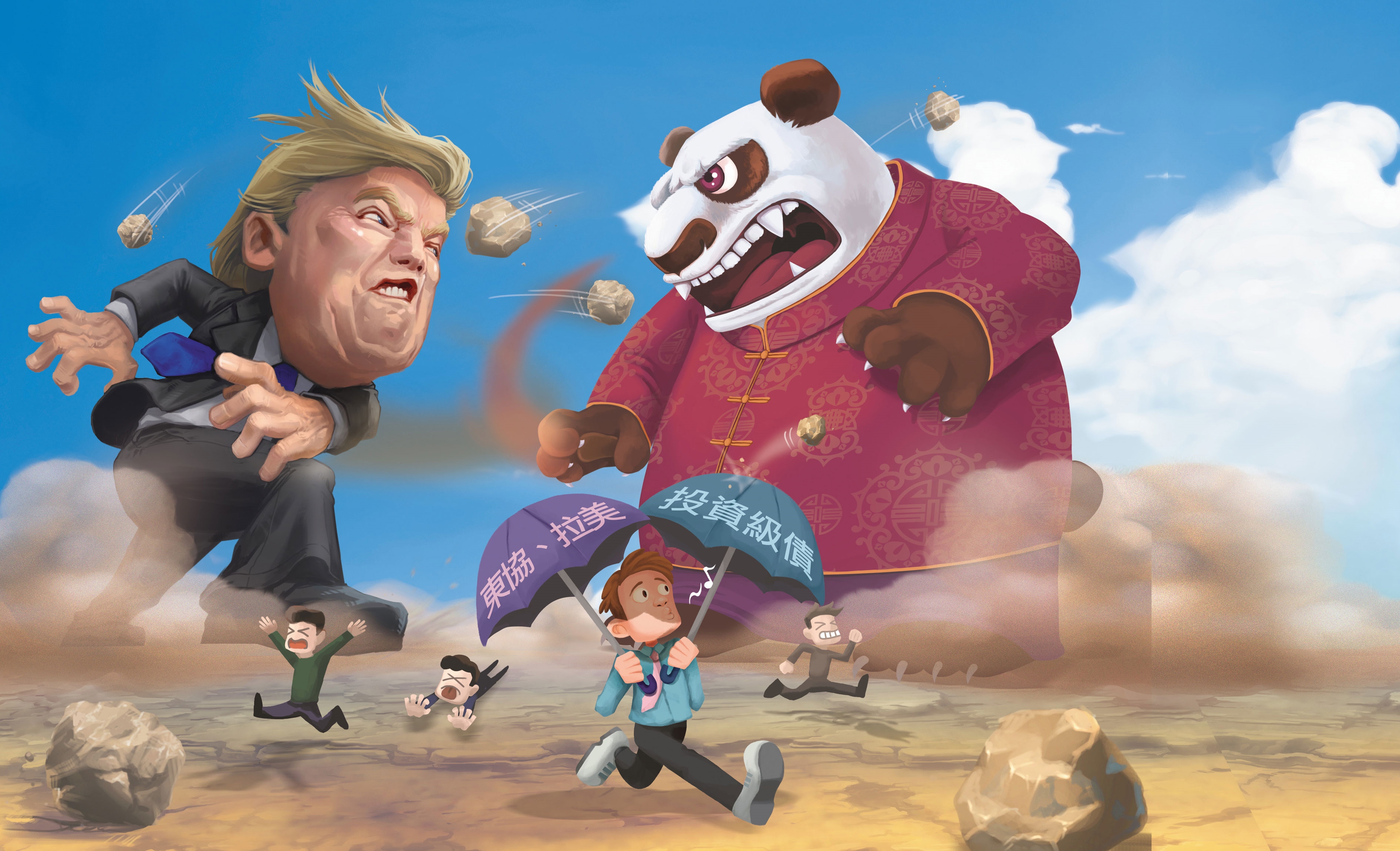 中美貿易戰硝煙四起，全球股市呈現劇烈震盪，投資人要善用投資組合保護資產。