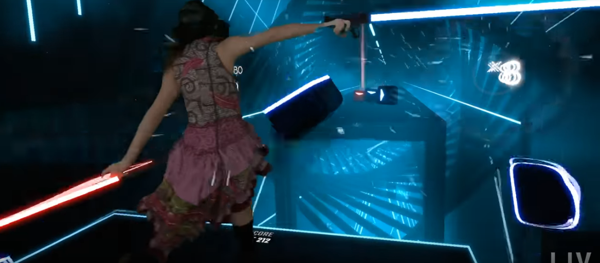 VR音樂節奏遊戲《Beat Saber》上架Steam，獲壓倒性好評。（圖：翻攝自Youtube）