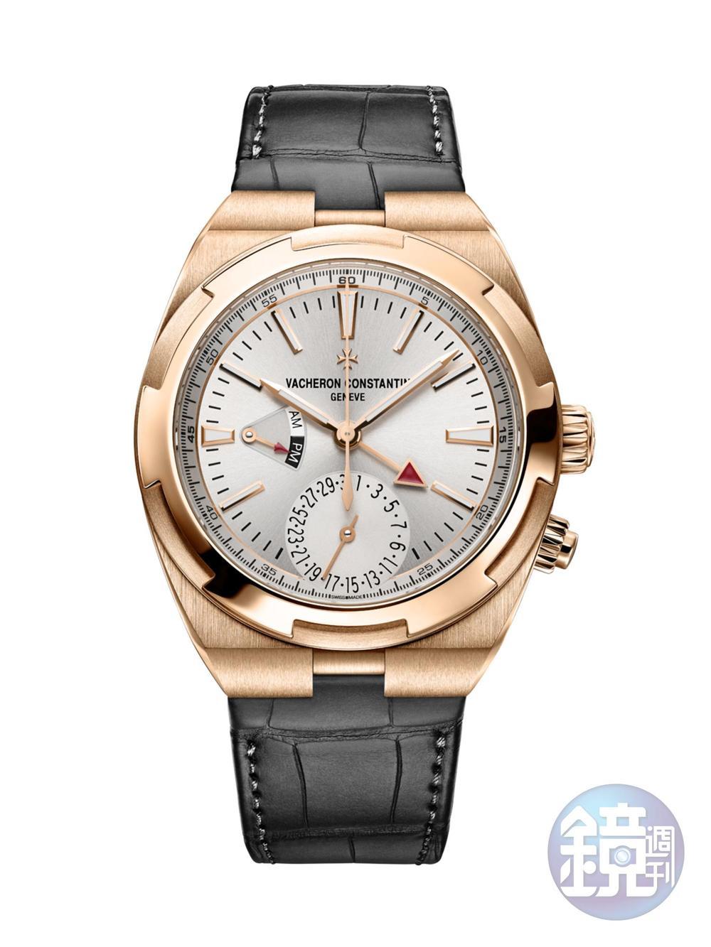 《Overseas Dual Time》新機芯加入兩地時間功能模組,操作手感相當直覺。功能:時間顯示;兩地時間/機芯:自動上鏈機芯/建議售價:約NT$1,280,000