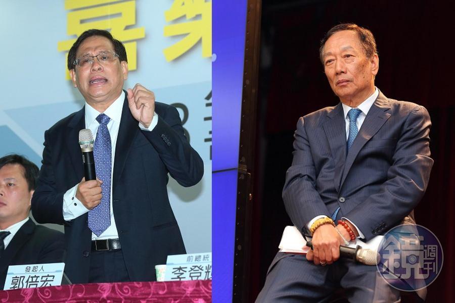 民視遭TBC斷訊,董事長郭倍宏(左)發出聲明,指控鴻海董事長郭台銘(右)對媒體進行實質干預。