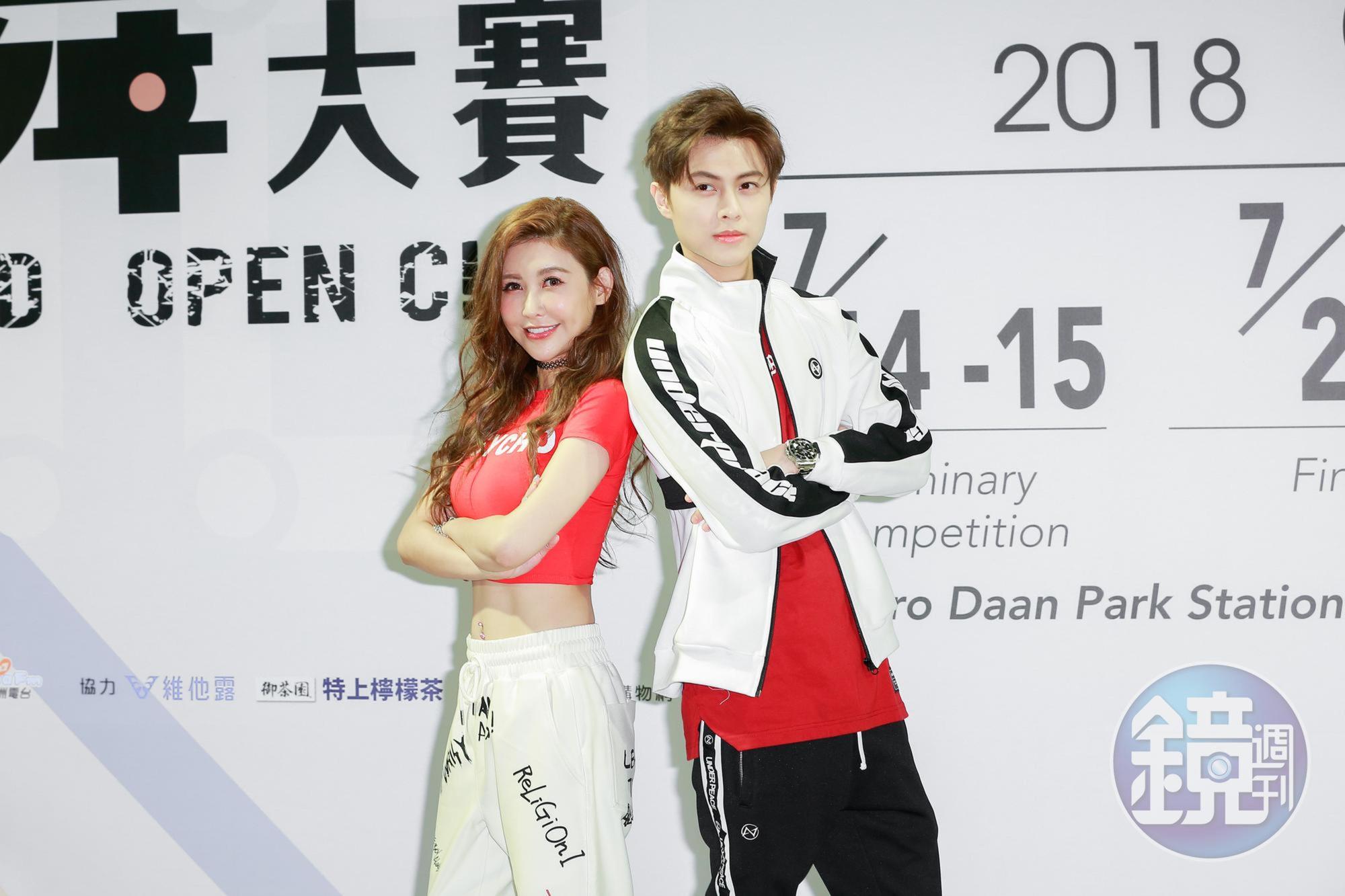 王子邱勝翊及愷樂代言街舞大賽，4日一起亮相為活動升溫。
