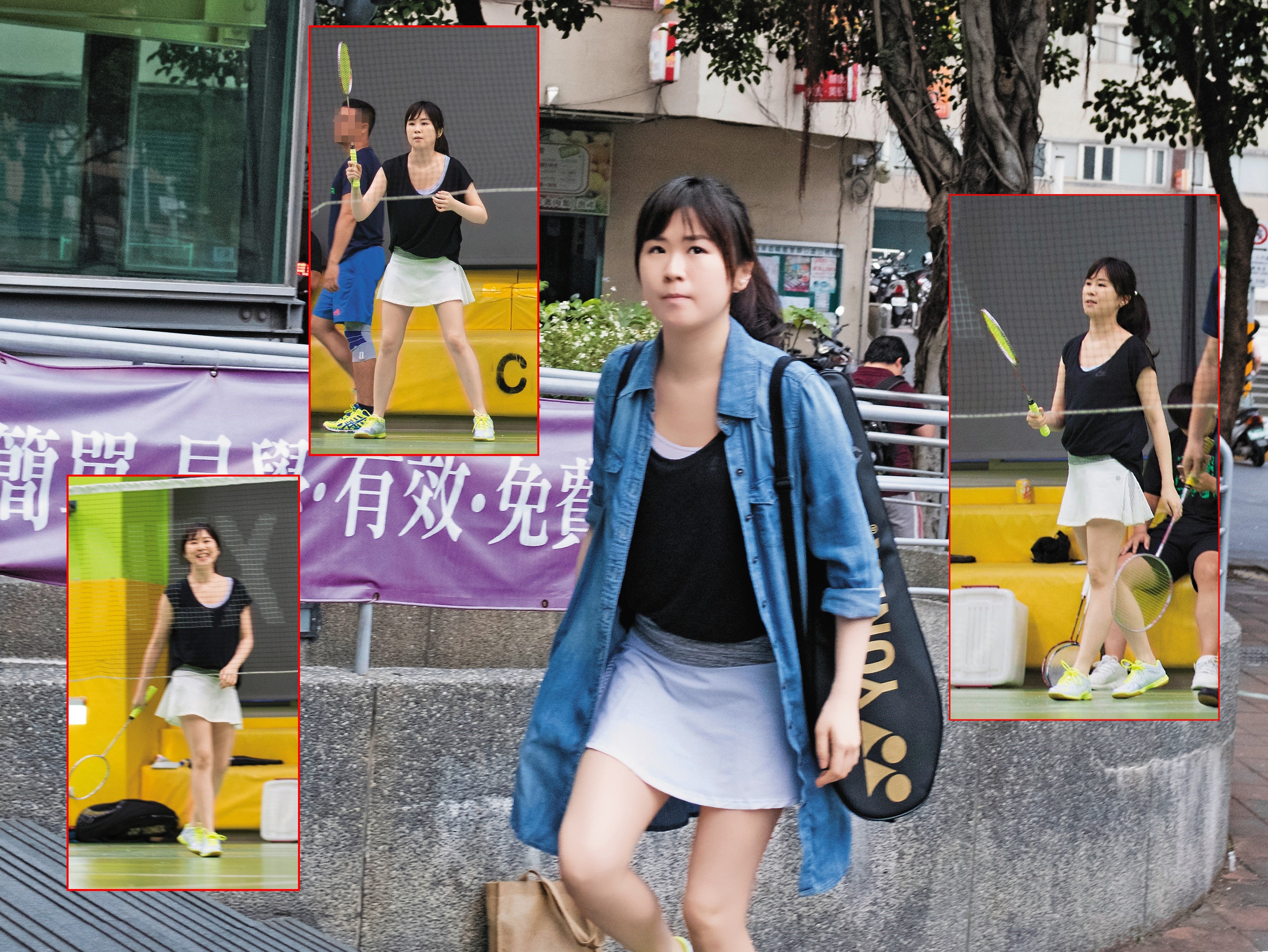 王思涵穿著輕便，現身在萬華運動中心，準備與球友練球。