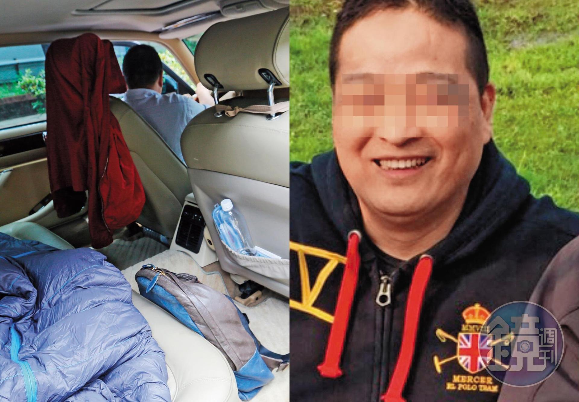 前進航空前董事長楊健福向本刊表示,為了躲避不當的騷擾,最近都在車上睡覺。
