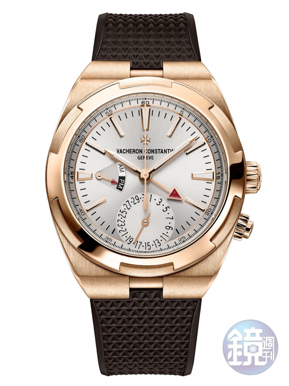 《Overseas Dual Time》18K玫瑰金材質/功能:時間顯示;兩地時間功能/機芯:自動上鍊機芯/日內瓦印記認證/建議售價:NT$1,280,000
