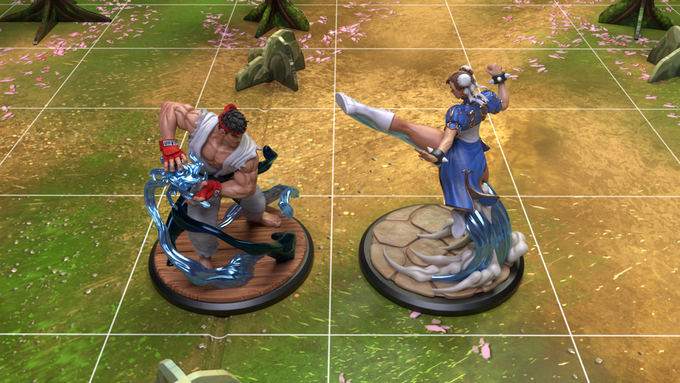 桌上遊戲《Street Fighter： The Miniatures Game》，玩家要操控角色的迷你模型。（圖：翻攝自kickstarter）
