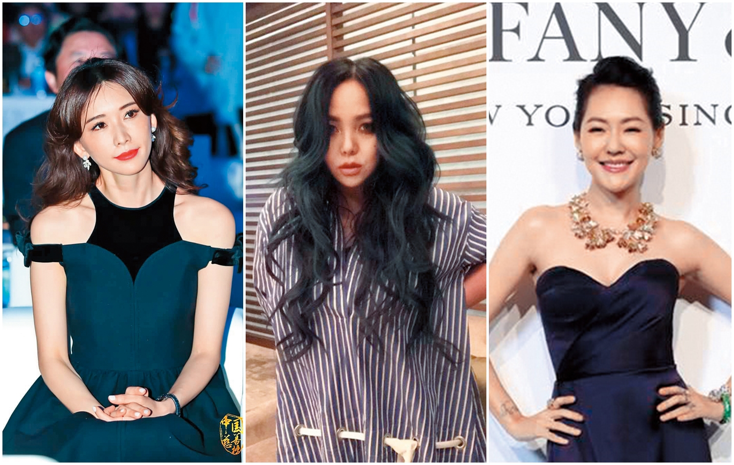 圖左：林志玲工作多收入高，曾被國稅局要求補稅。圖中：張惠妹海外巡迴演唱多，收入可觀。圖右：小S曾為了維護自己權益與名聲而提起行政訴訟，最後勝訴免補繳稅金差額。