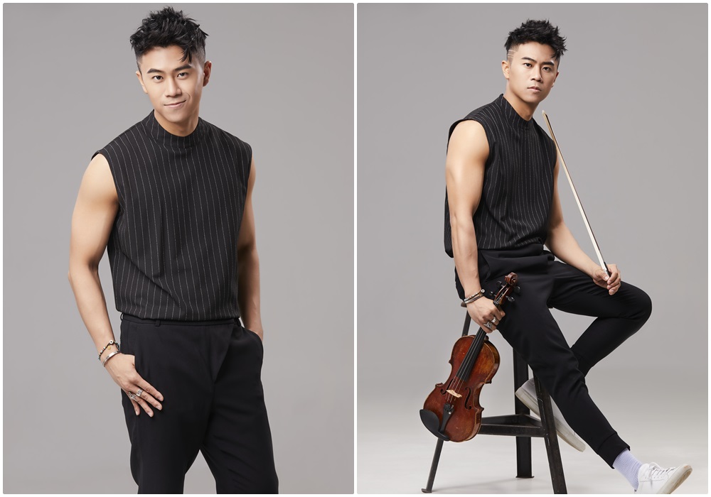 6歲學小提琴的廖柏雅小時曾上過綜藝節目被主持人張菲盛讚，如今已經是25歲的肌肉猛男。（柏雅音樂藝術工作室）